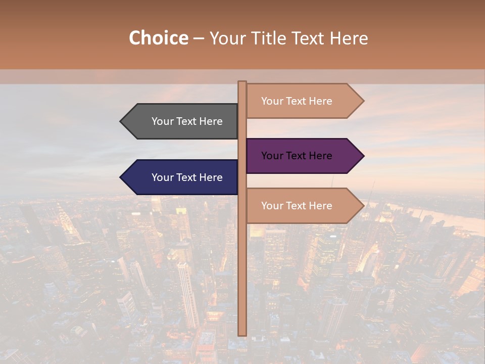 An Aerial View Of A City At Sunset PowerPoint Template