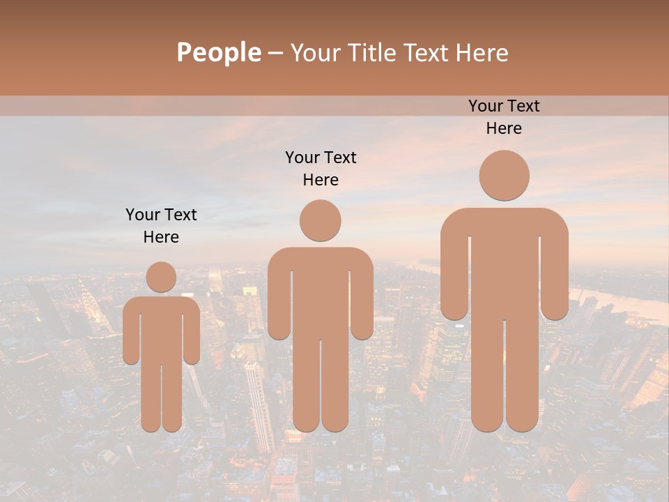 An Aerial View Of A City At Sunset PowerPoint Template