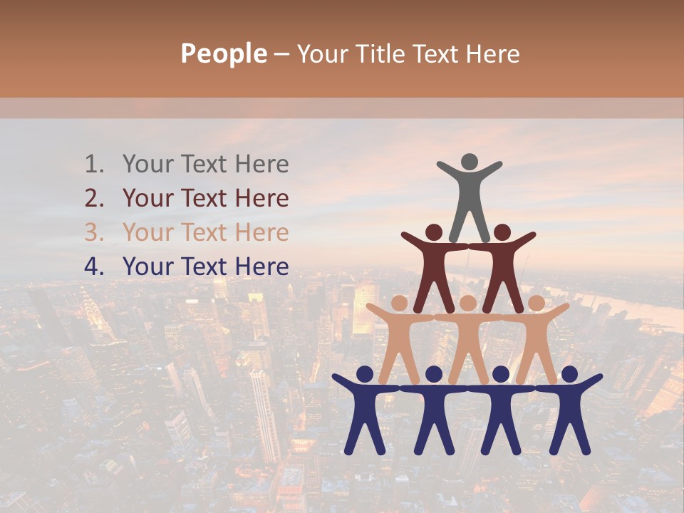 An Aerial View Of A City At Sunset PowerPoint Template