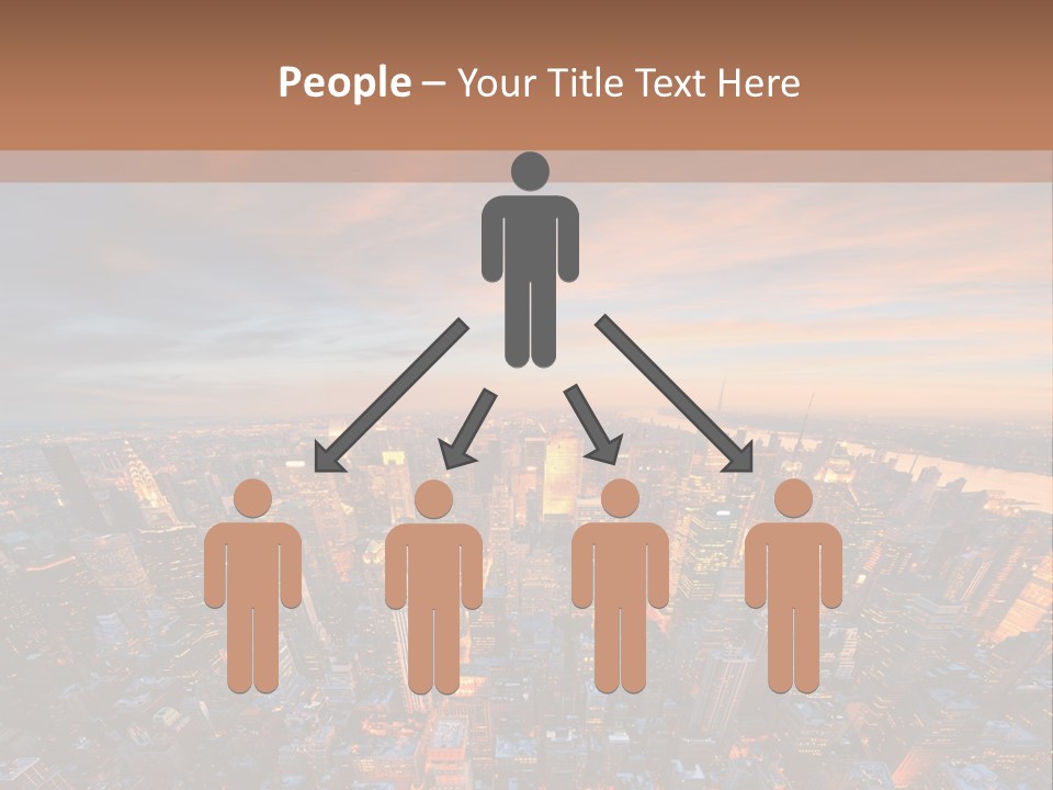 An Aerial View Of A City At Sunset PowerPoint Template