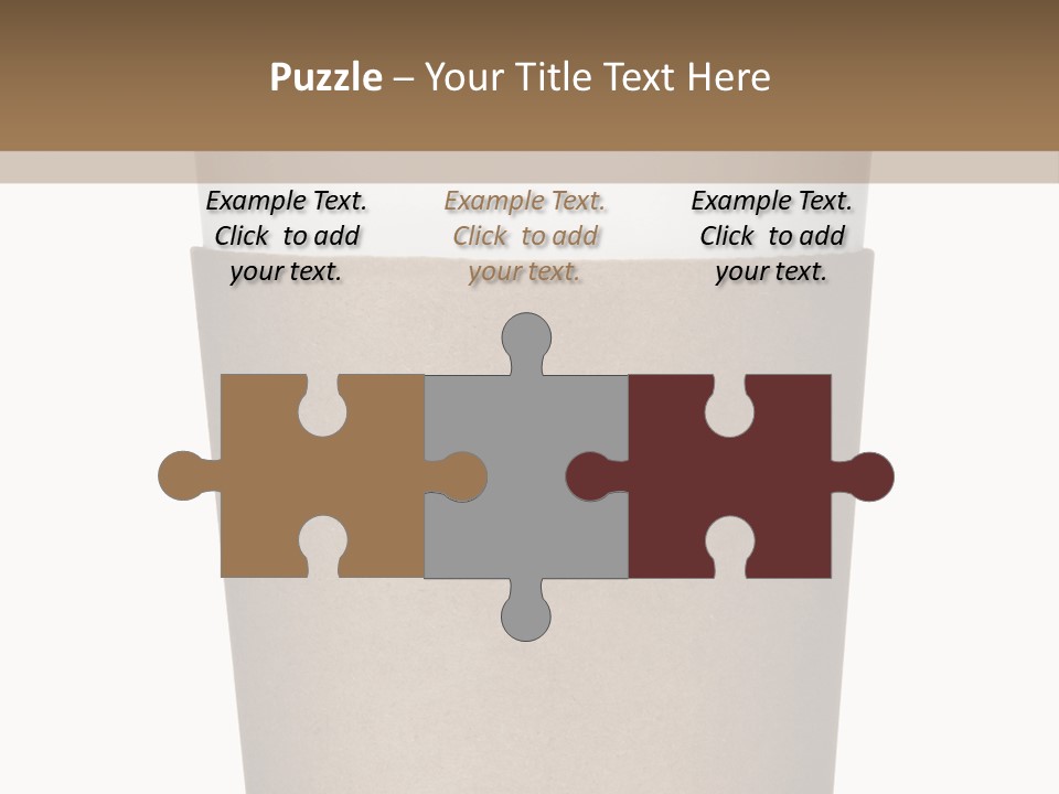 A Cup Of Coffee On A White And Brown Background PowerPoint Template