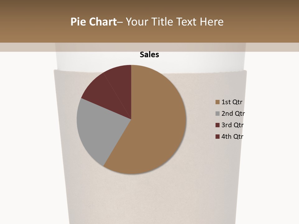 A Cup Of Coffee On A White And Brown Background PowerPoint Template