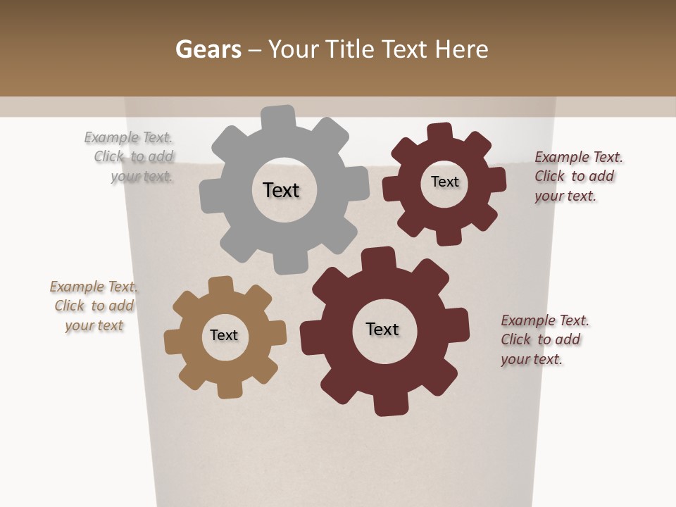 A Cup Of Coffee On A White And Brown Background PowerPoint Template