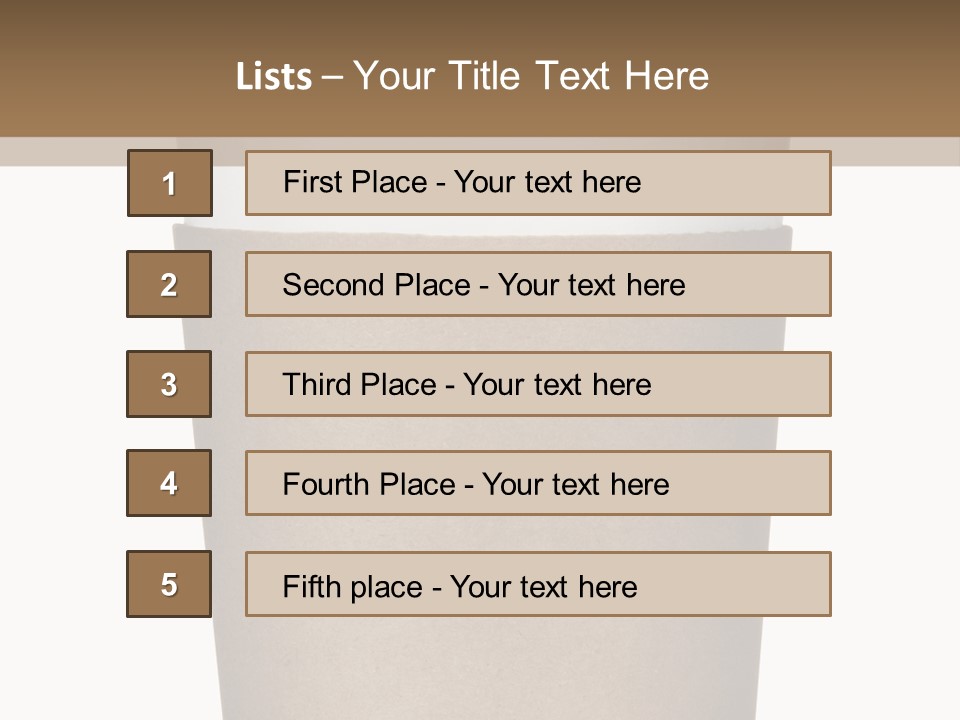 A Cup Of Coffee On A White And Brown Background PowerPoint Template