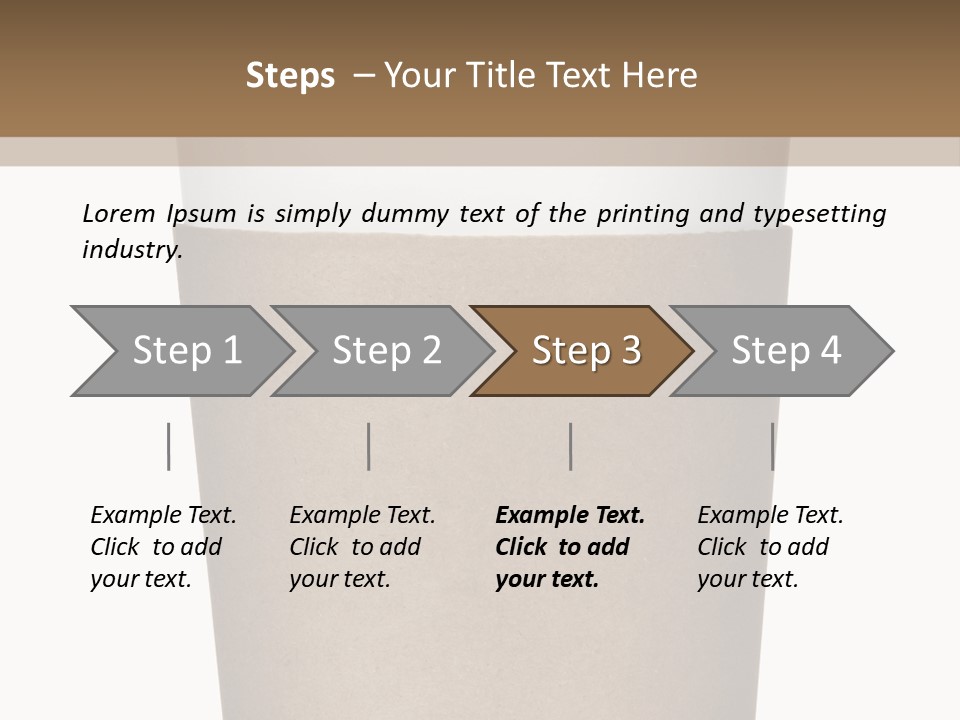 A Cup Of Coffee On A White And Brown Background PowerPoint Template
