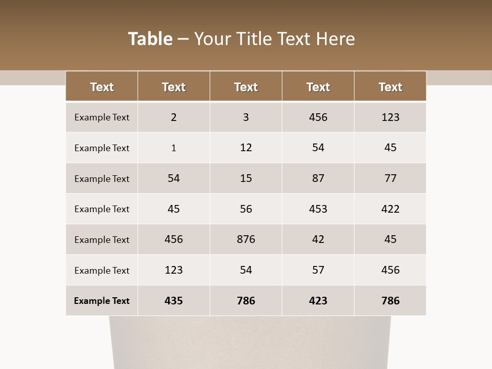 A Cup Of Coffee On A White And Brown Background PowerPoint Template