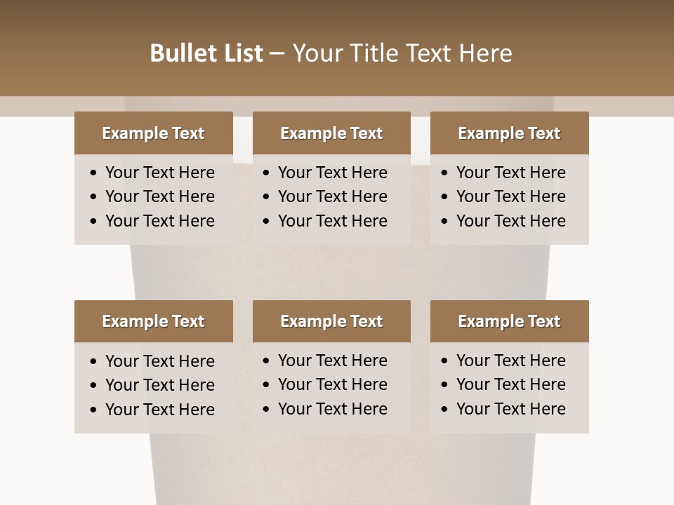 A Cup Of Coffee On A White And Brown Background PowerPoint Template