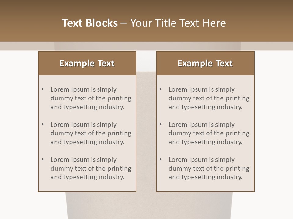 A Cup Of Coffee On A White And Brown Background PowerPoint Template