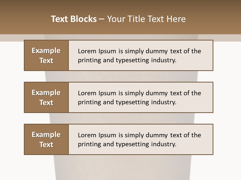 A Cup Of Coffee On A White And Brown Background PowerPoint Template