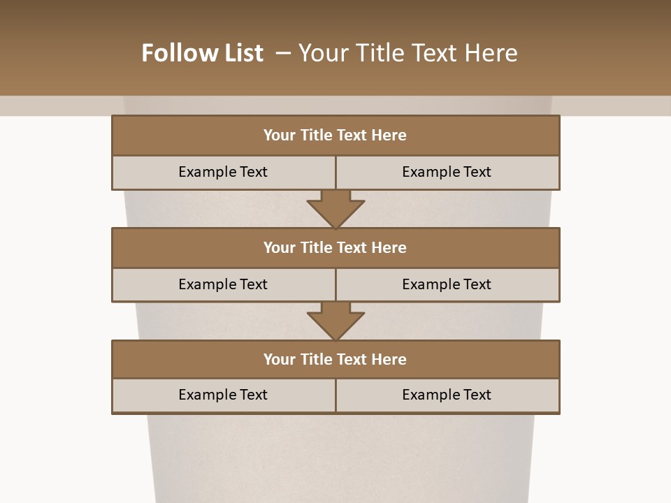 A Cup Of Coffee On A White And Brown Background PowerPoint Template