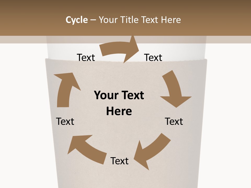 A Cup Of Coffee On A White And Brown Background PowerPoint Template