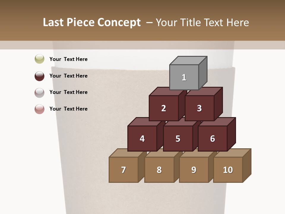 A Cup Of Coffee On A White And Brown Background PowerPoint Template