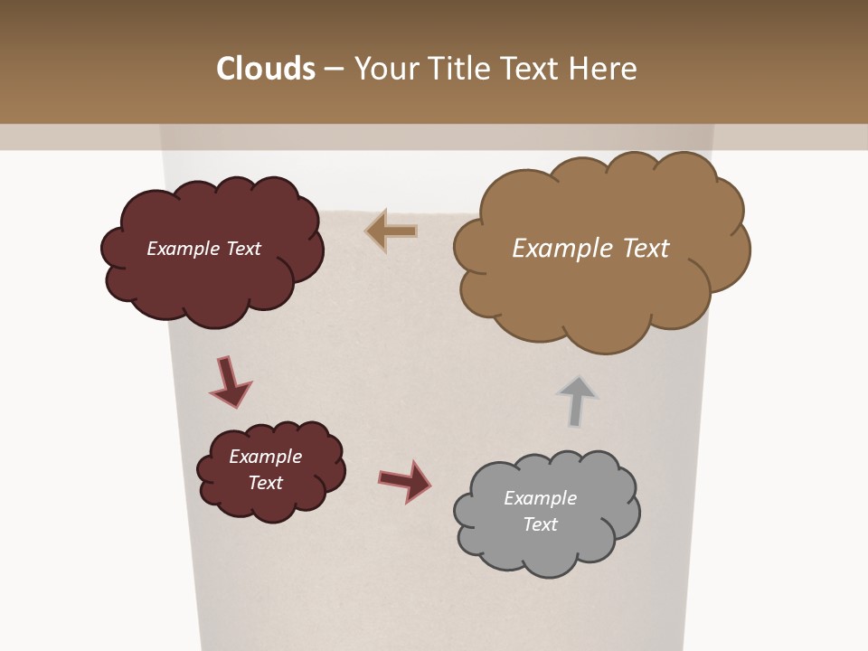 A Cup Of Coffee On A White And Brown Background PowerPoint Template