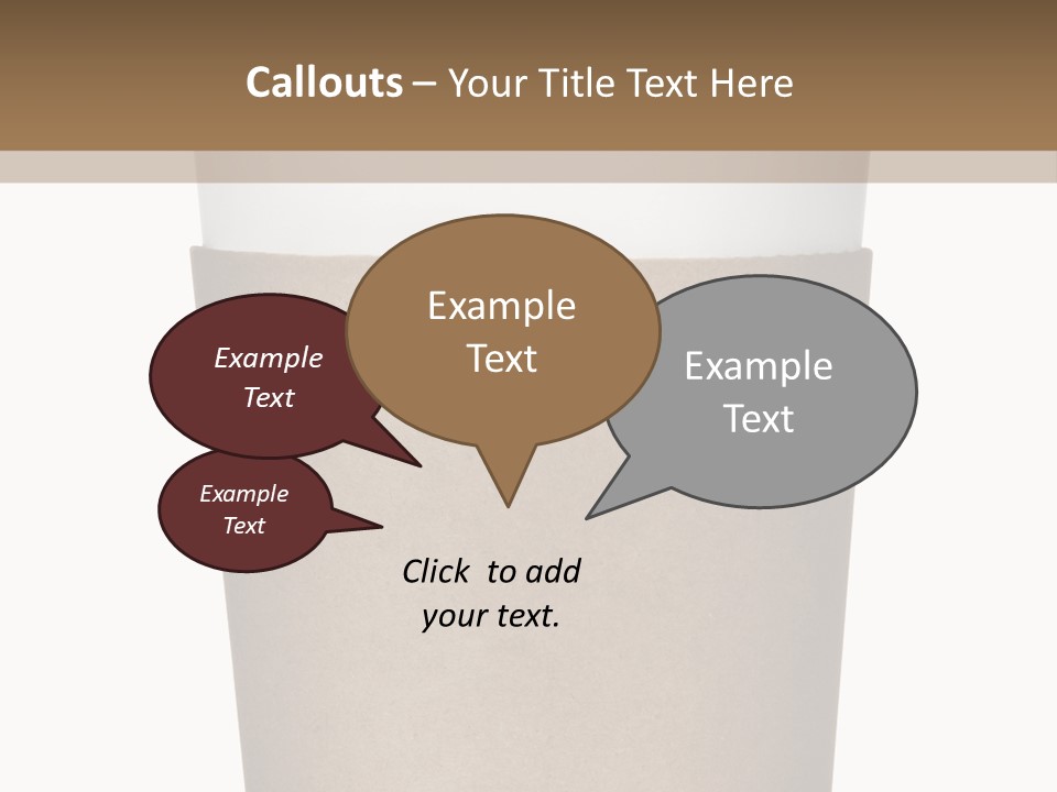 A Cup Of Coffee On A White And Brown Background PowerPoint Template