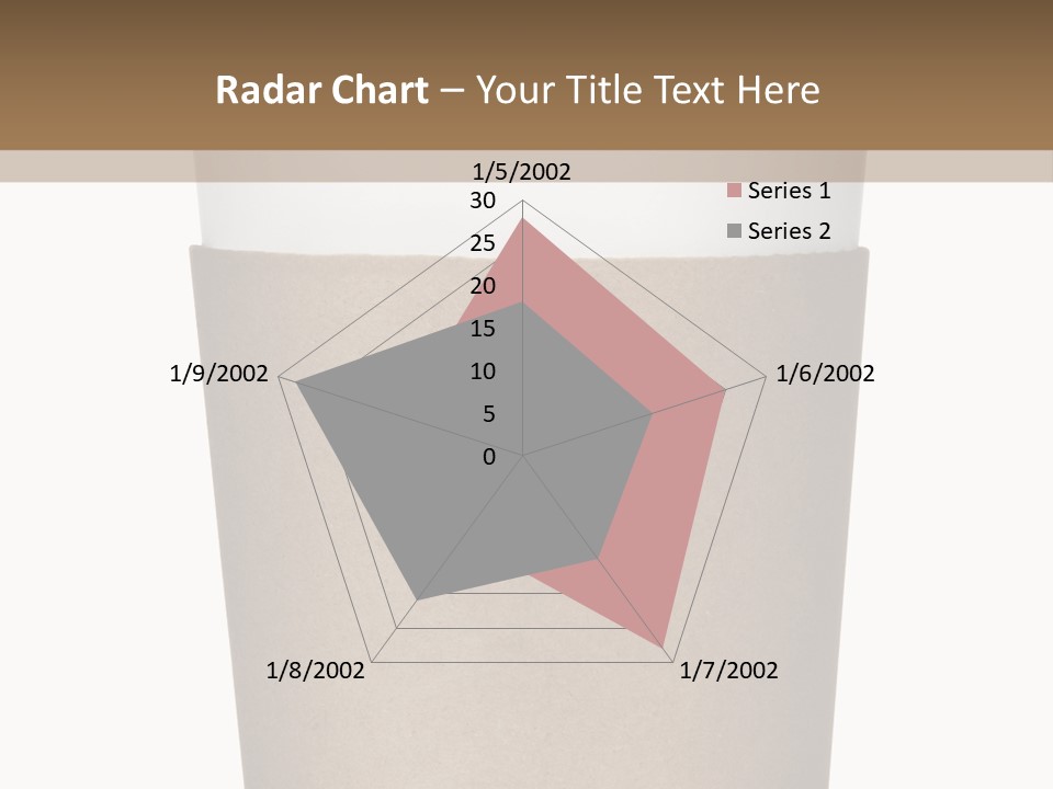 A Cup Of Coffee On A White And Brown Background PowerPoint Template