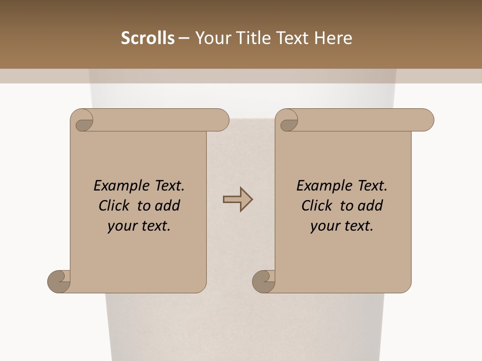 A Cup Of Coffee On A White And Brown Background PowerPoint Template