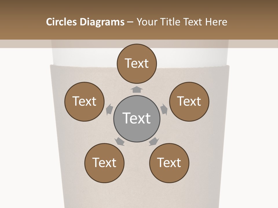 A Cup Of Coffee On A White And Brown Background PowerPoint Template