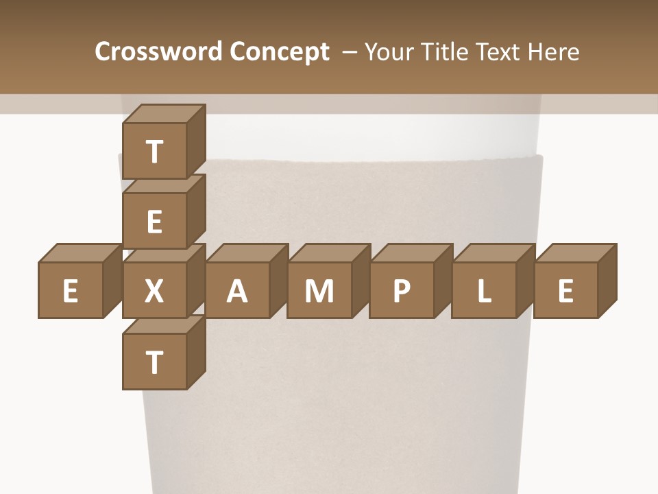 A Cup Of Coffee On A White And Brown Background PowerPoint Template