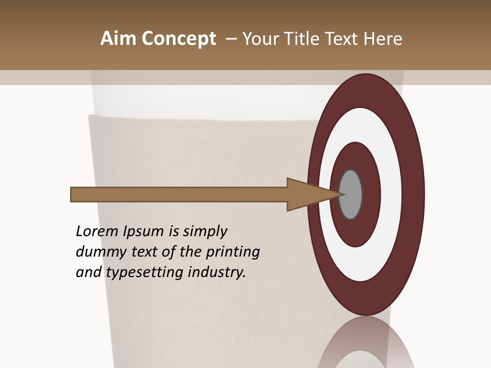 A Cup Of Coffee On A White And Brown Background PowerPoint Template