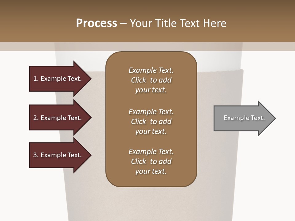 A Cup Of Coffee On A White And Brown Background PowerPoint Template