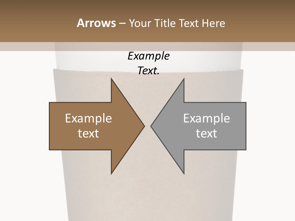 A Cup Of Coffee On A White And Brown Background PowerPoint Template