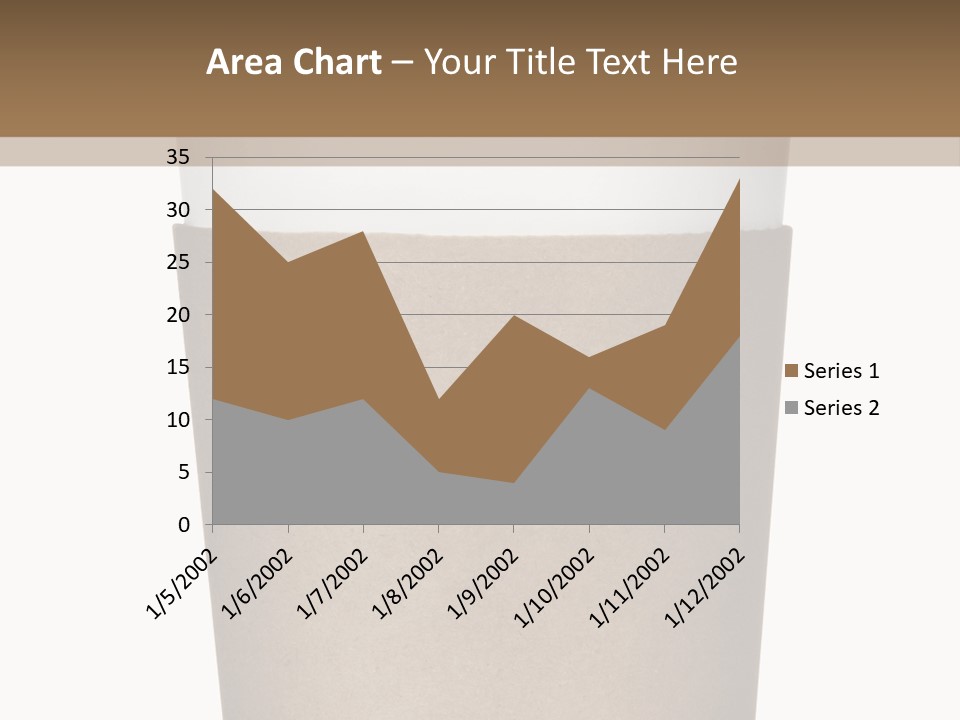 A Cup Of Coffee On A White And Brown Background PowerPoint Template