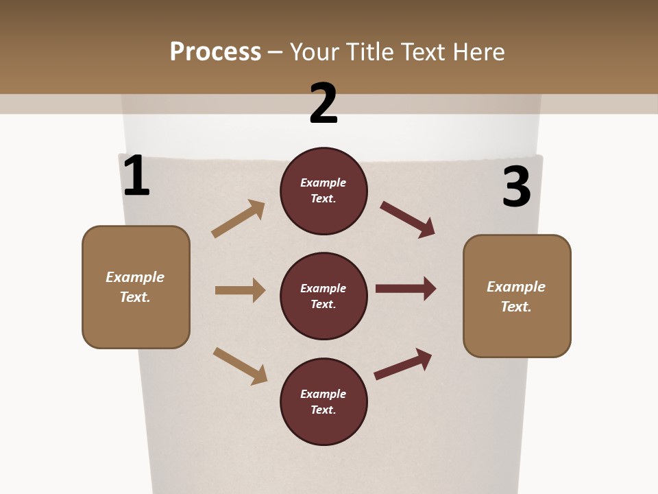 A Cup Of Coffee On A White And Brown Background PowerPoint Template