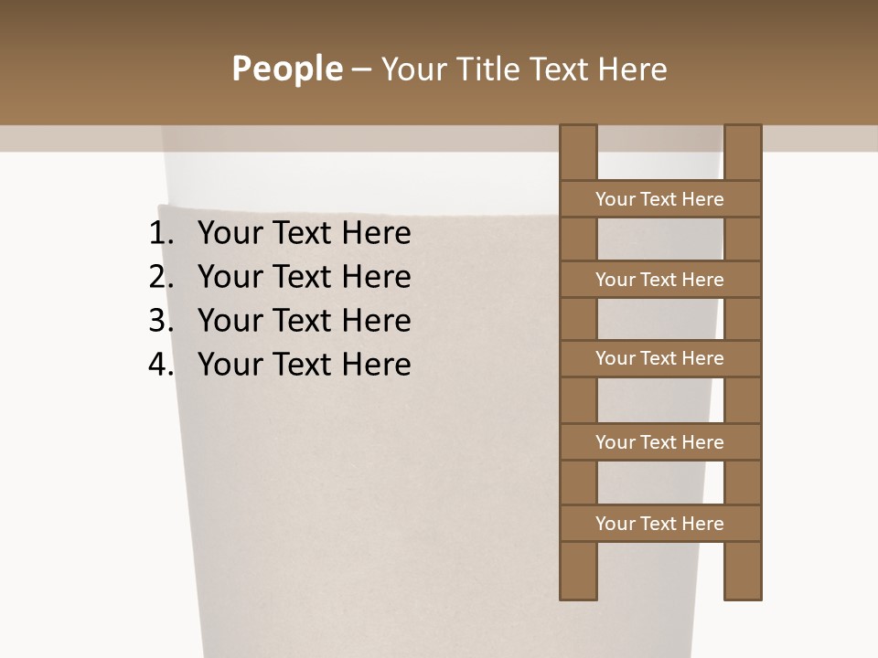 A Cup Of Coffee On A White And Brown Background PowerPoint Template