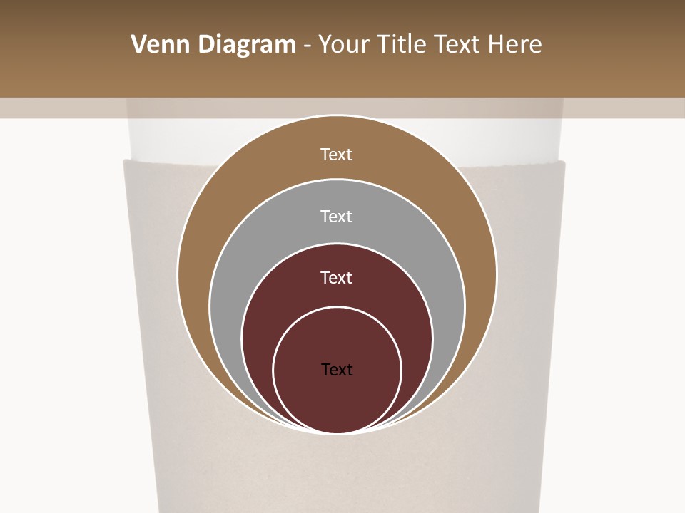 A Cup Of Coffee On A White And Brown Background PowerPoint Template