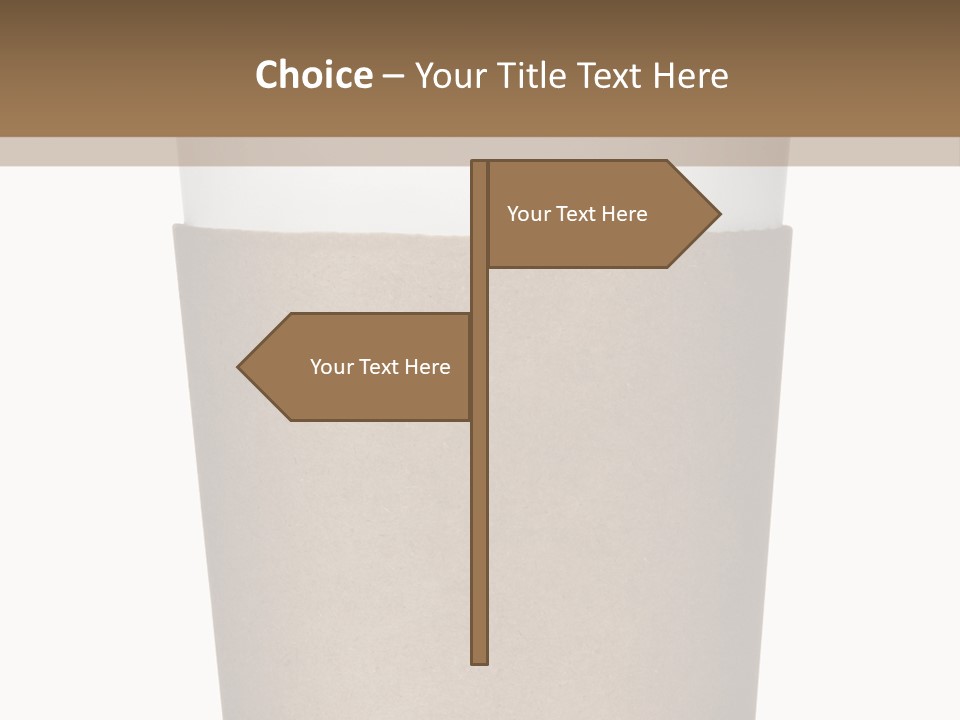 A Cup Of Coffee On A White And Brown Background PowerPoint Template