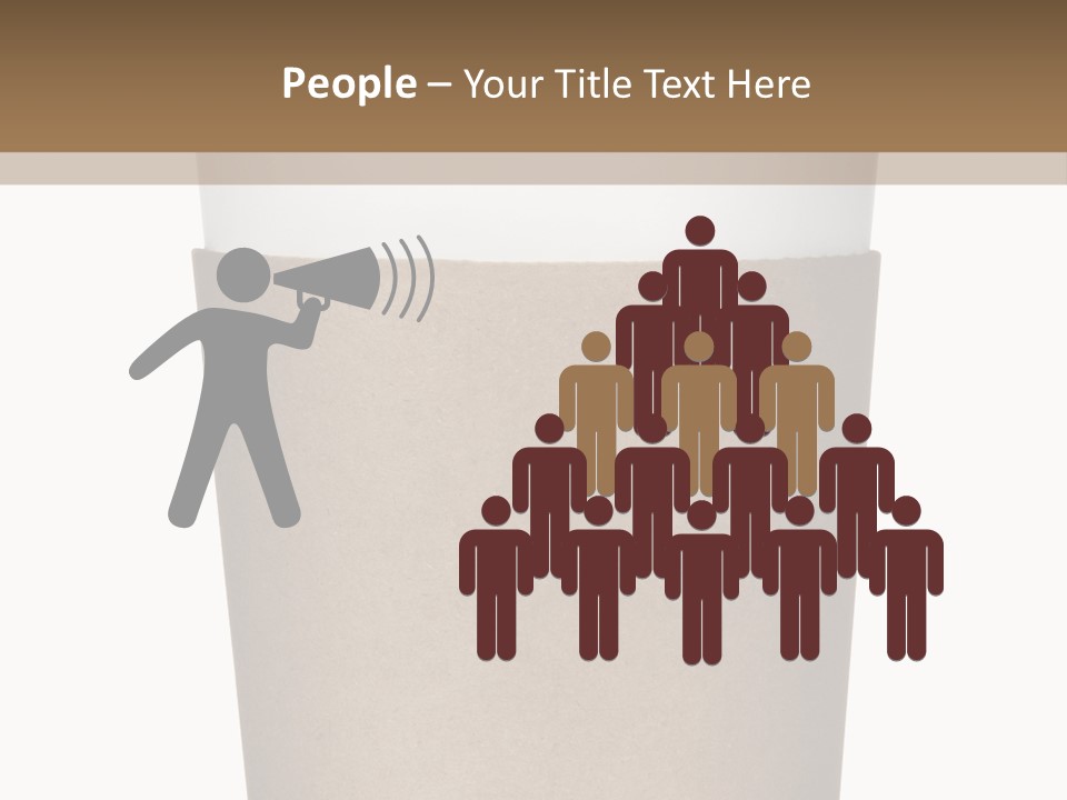 A Cup Of Coffee On A White And Brown Background PowerPoint Template