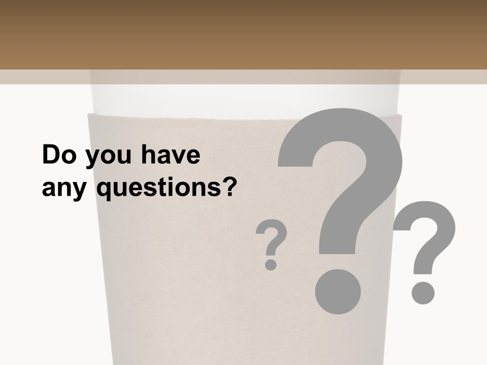 A Cup Of Coffee On A White And Brown Background PowerPoint Template