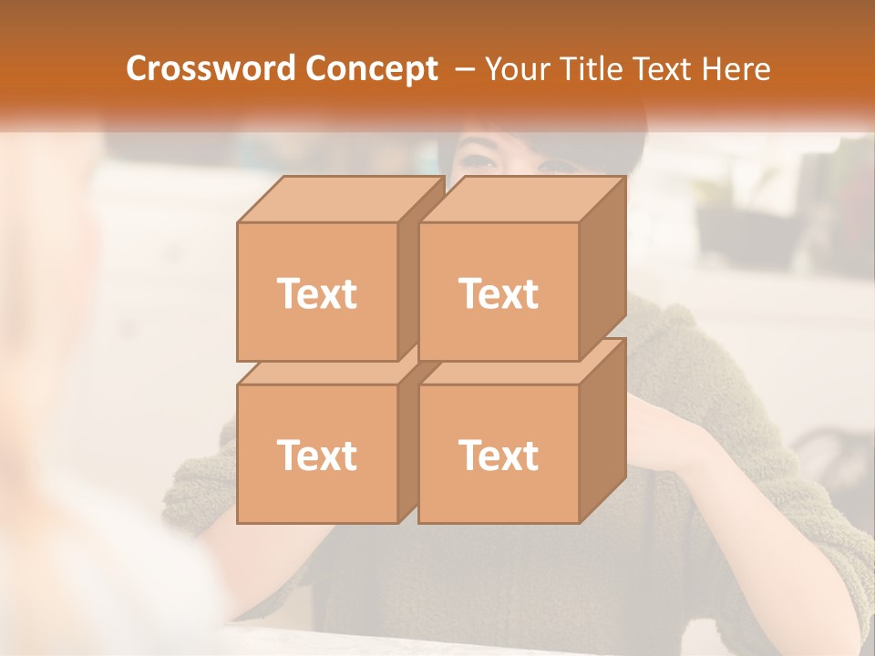 A Woman Sitting At A Table With A Cup In Her Hands PowerPoint Template