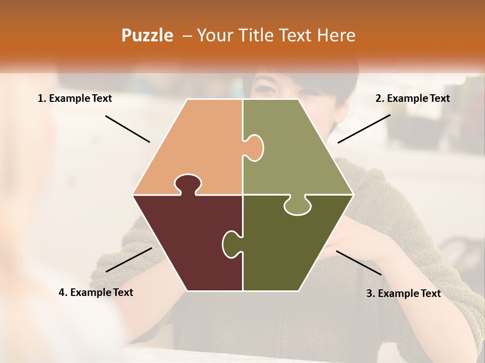 A Woman Sitting At A Table With A Cup In Her Hands PowerPoint Template