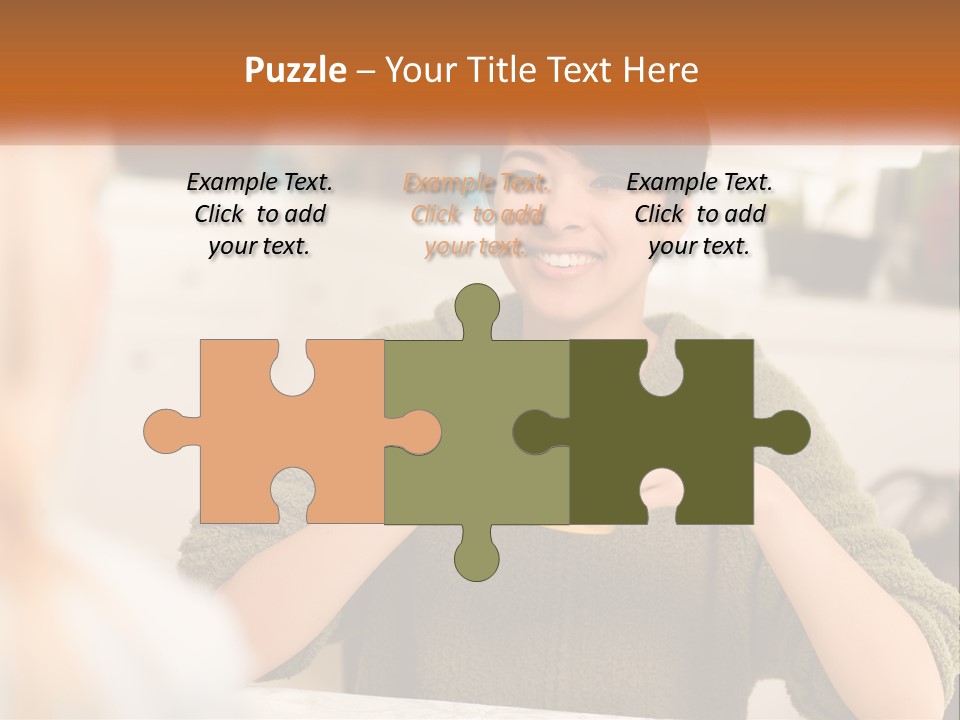 A Woman Sitting At A Table With A Cup In Her Hands PowerPoint Template