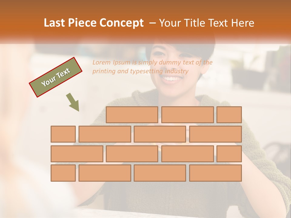 A Woman Sitting At A Table With A Cup In Her Hands PowerPoint Template