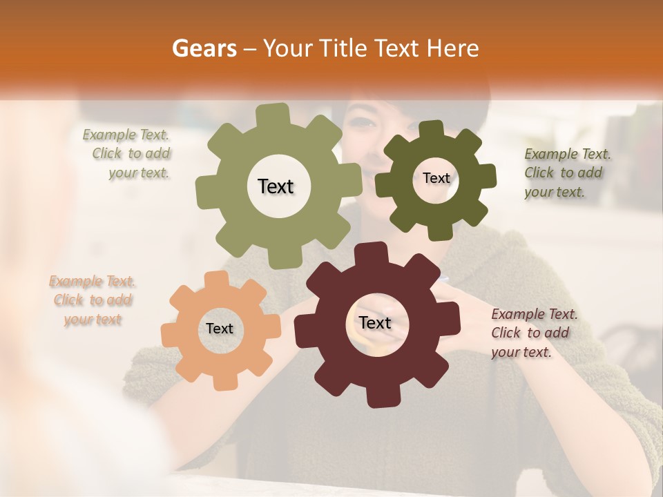 A Woman Sitting At A Table With A Cup In Her Hands PowerPoint Template