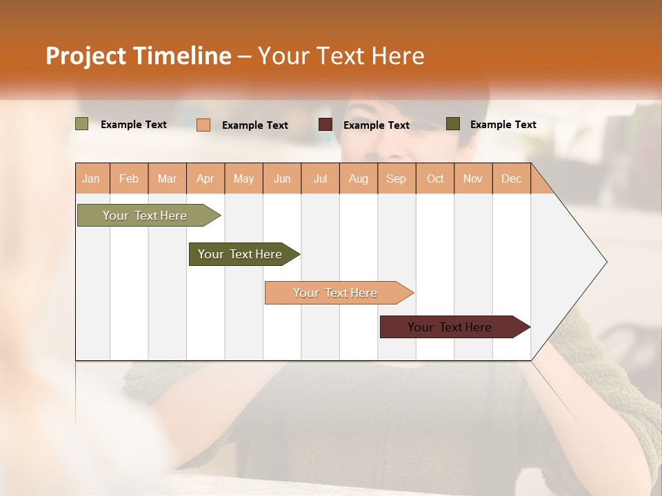 A Woman Sitting At A Table With A Cup In Her Hands PowerPoint Template