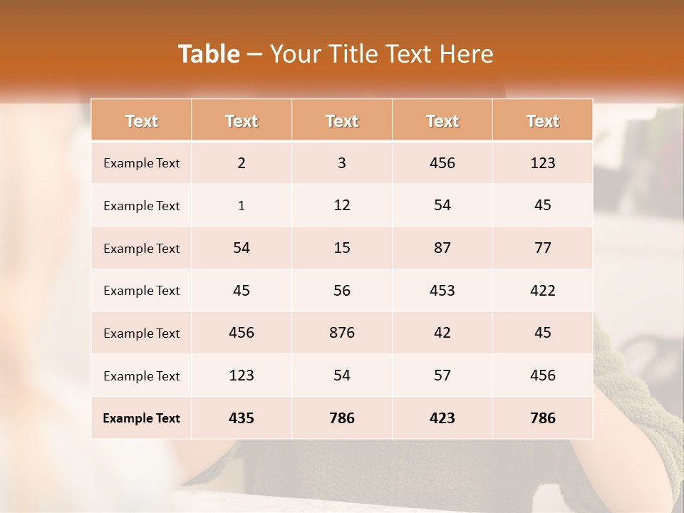 A Woman Sitting At A Table With A Cup In Her Hands PowerPoint Template