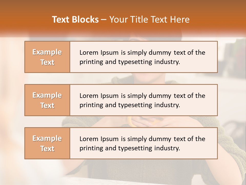 A Woman Sitting At A Table With A Cup In Her Hands PowerPoint Template