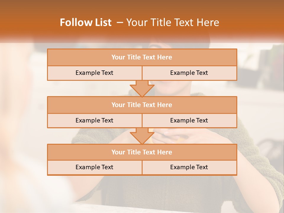 A Woman Sitting At A Table With A Cup In Her Hands PowerPoint Template