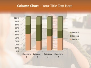 A Woman Sitting At A Table With A Cup In Her Hands PowerPoint Template