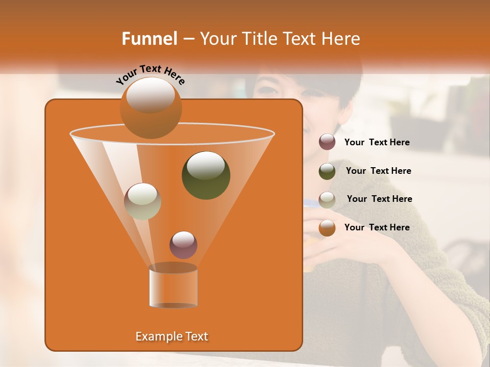 A Woman Sitting At A Table With A Cup In Her Hands PowerPoint Template