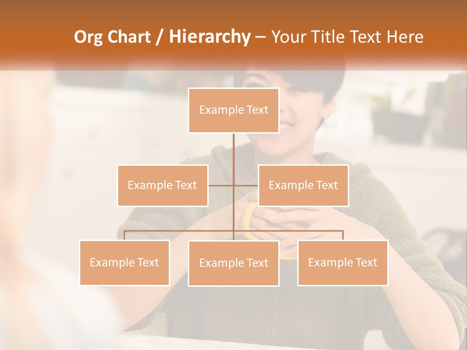 A Woman Sitting At A Table With A Cup In Her Hands PowerPoint Template