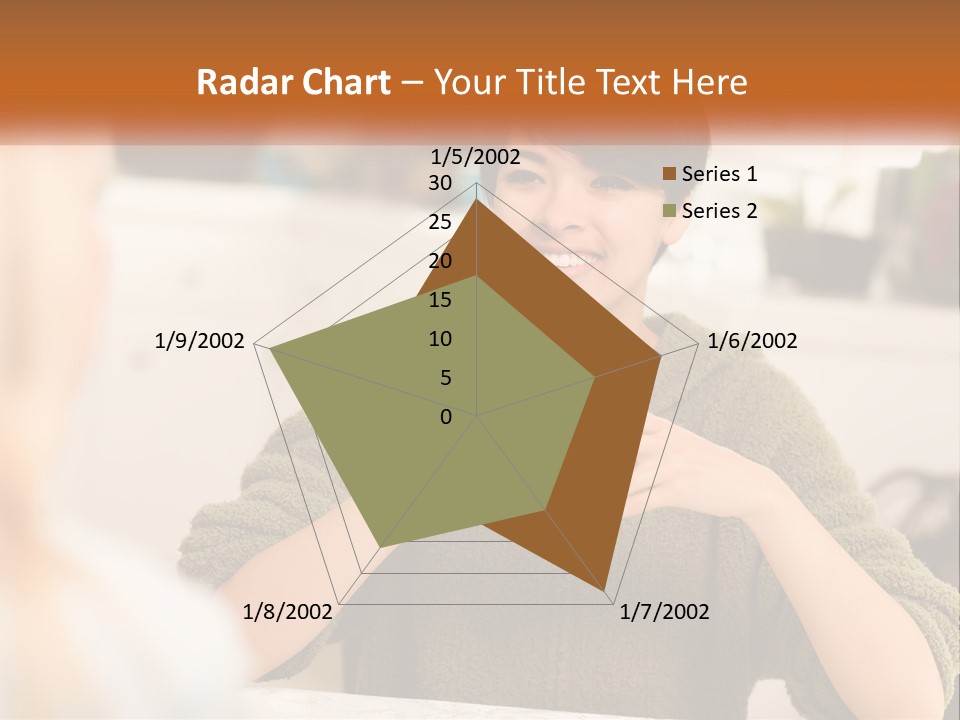 A Woman Sitting At A Table With A Cup In Her Hands PowerPoint Template