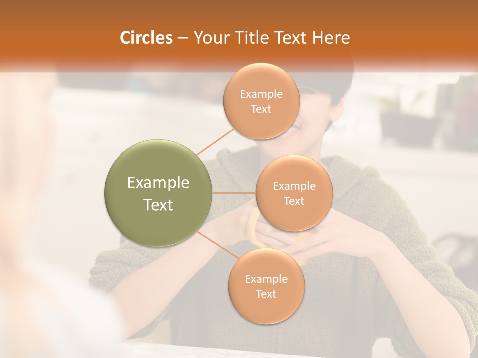 A Woman Sitting At A Table With A Cup In Her Hands PowerPoint Template