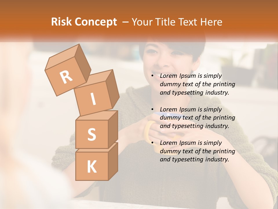 A Woman Sitting At A Table With A Cup In Her Hands PowerPoint Template