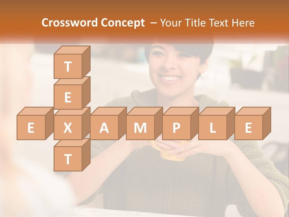 A Woman Sitting At A Table With A Cup In Her Hands PowerPoint Template