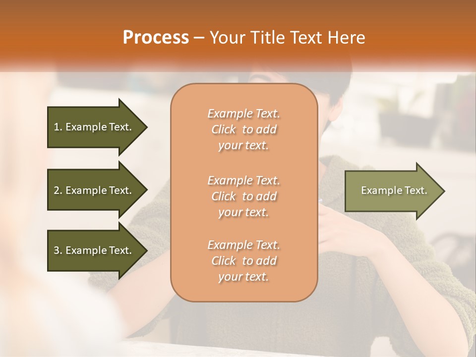 A Woman Sitting At A Table With A Cup In Her Hands PowerPoint Template
