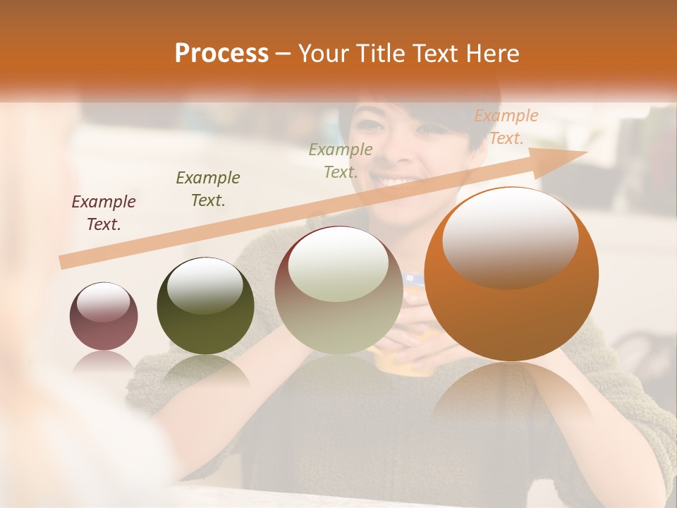 A Woman Sitting At A Table With A Cup In Her Hands PowerPoint Template